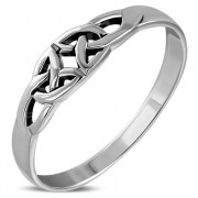 Two Silver Trinity knot in one ring, rp684